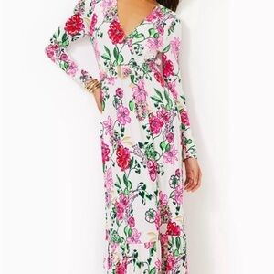 Lilly Pulitzer XL Hartley Maxi Dress Coconut Safari Sanctuary